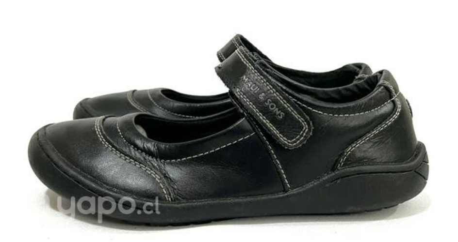 Zapato Escolar De Cuero Marca Maui&sons N*34 Negro