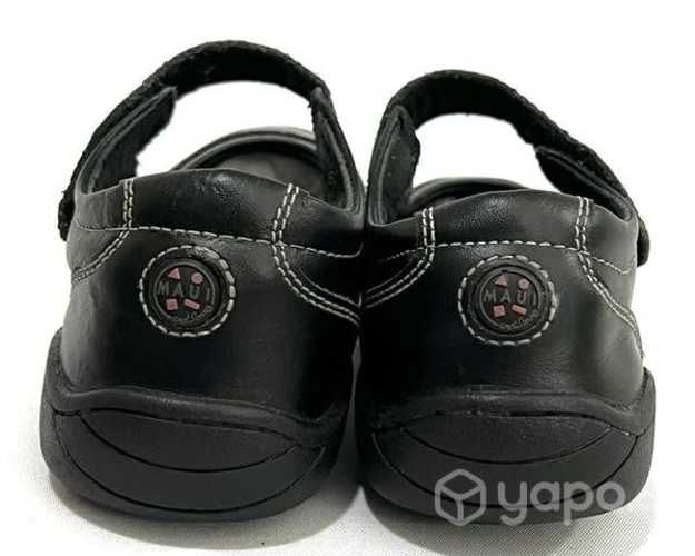 Zapato Escolar De Cuero Marca Maui&sons N*34 Negro
