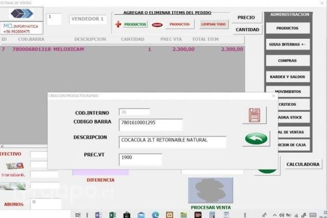 Caja registradora punto de venta pc o notebook