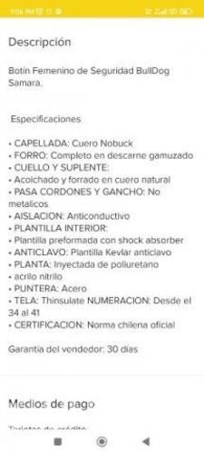 Zapatos de seguridad mujer 26cm