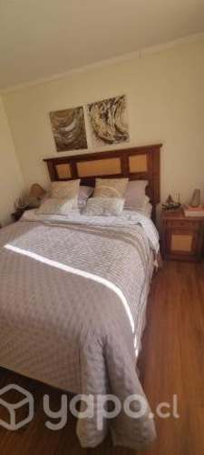 Cama Rosen 2 plazas + respaldo +veladores