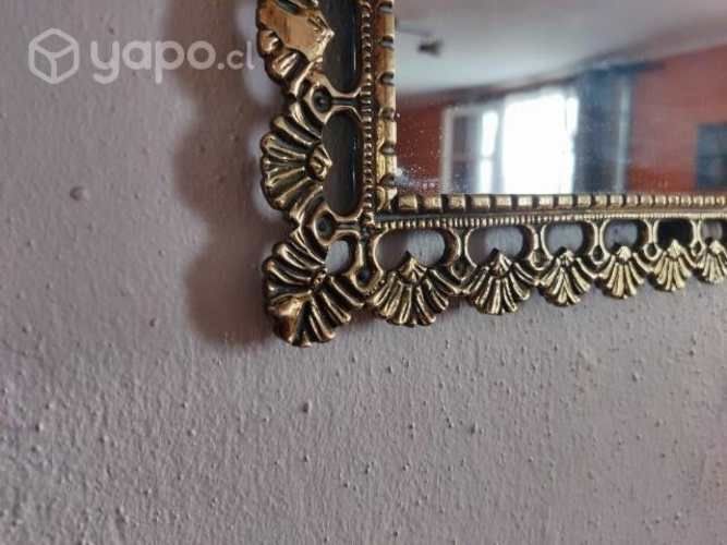 Mesa y espejos de bronce antiguos estilo Luis XV