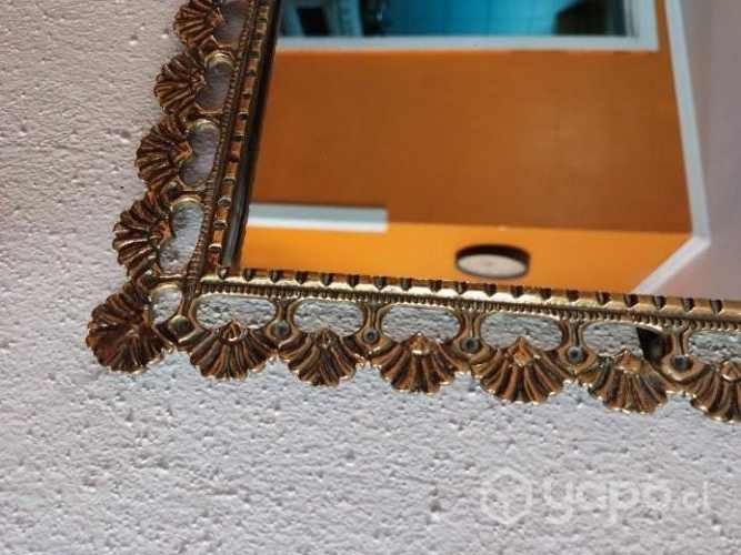 Mesa y espejos de bronce antiguos estilo Luis XV