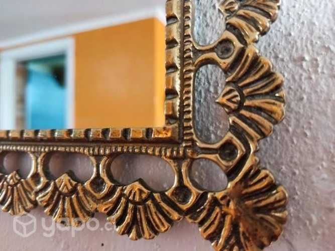 Mesa y espejos de bronce antiguos estilo Luis XV