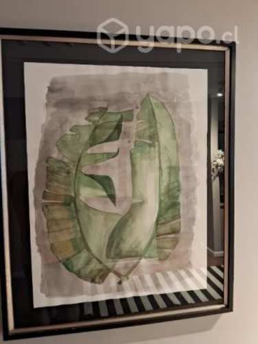 Cuadro hojas verdes 1.11 x 0.91 mt