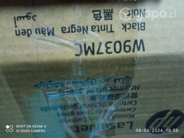 Toner hp w9037mc black original de alta
