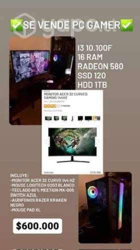 Pc gamer, monitor y accesorios