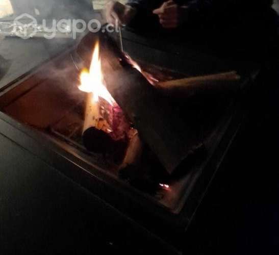 Mesa terraza de acero inoxidable con Fogón