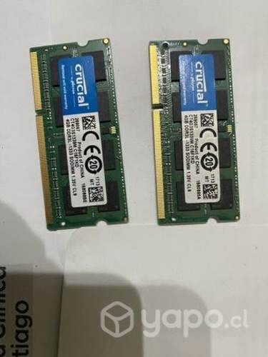Memorias ram 4GB DDR3 el par