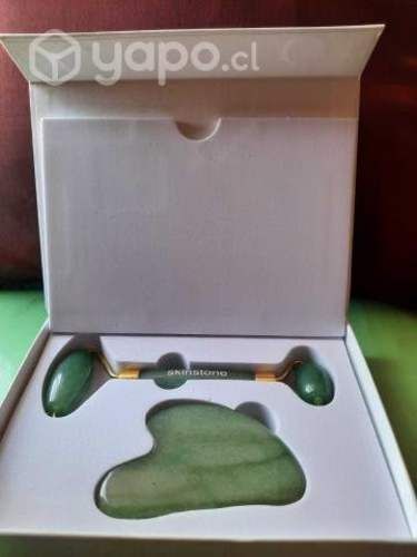 Rodillo y Gua Sha Jade 100% Natural