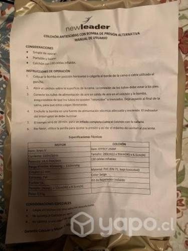 Colchón antiescaras con bomba a presión alternativ