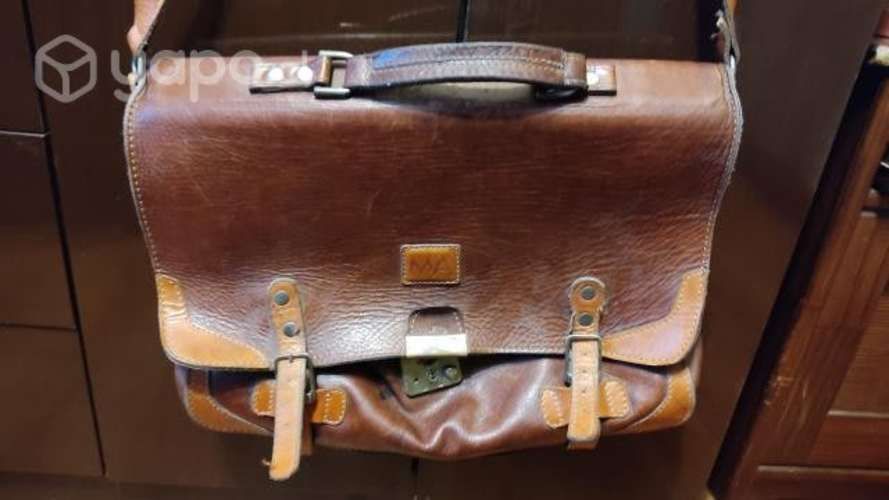 Maletin de cuero café REMATE