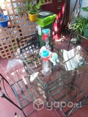 Mesa y sillas fierro forjado