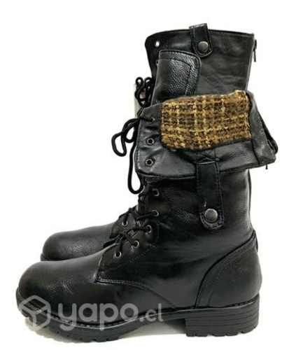 Bota Sintética Marca Icono N°38 Color Negro