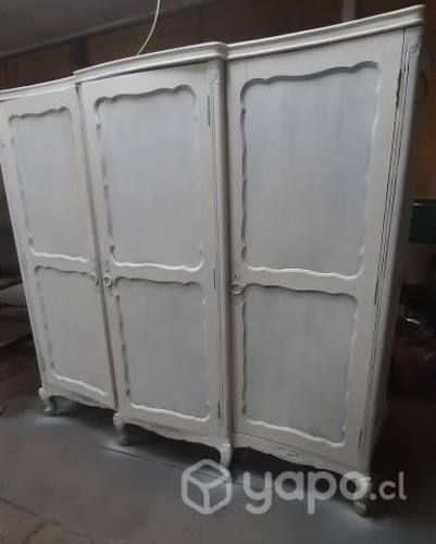 Closet Ropero Blanco Vintage 3 Puertas