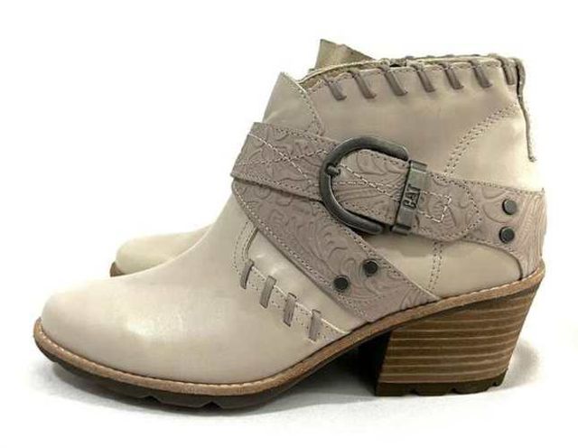 Botín Texano 100% Cuero Marca Cat N*38 Nude