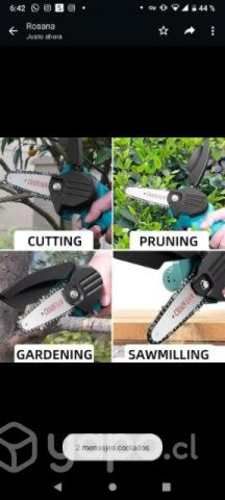 Moto Sierra Eléctrica De Mano Inalámbrica Madera 3