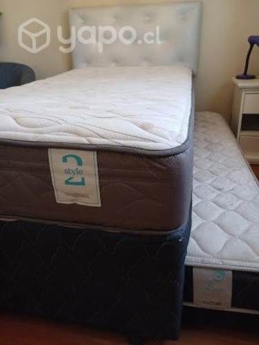 Cama nido Rosen 1.5 plaza, con respaldo y velador