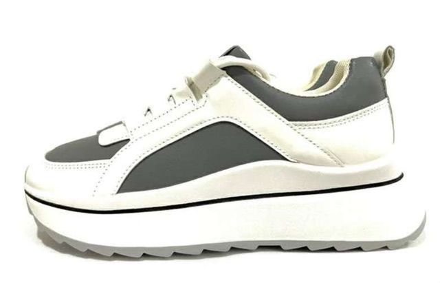 Zapatilla Sintética Marca K&co N*39 Blanco Gris