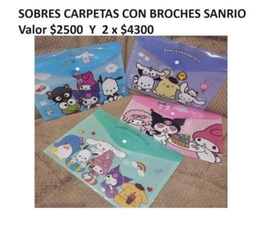 Sobres carpetas sanrio