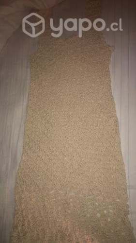 Vestido a crochet color crudo
