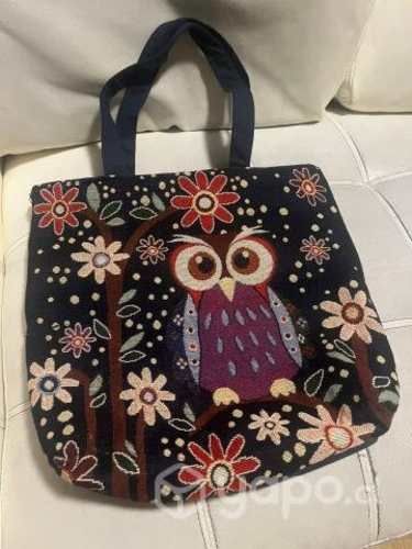 Bolso Totem Buho Tela Bordado