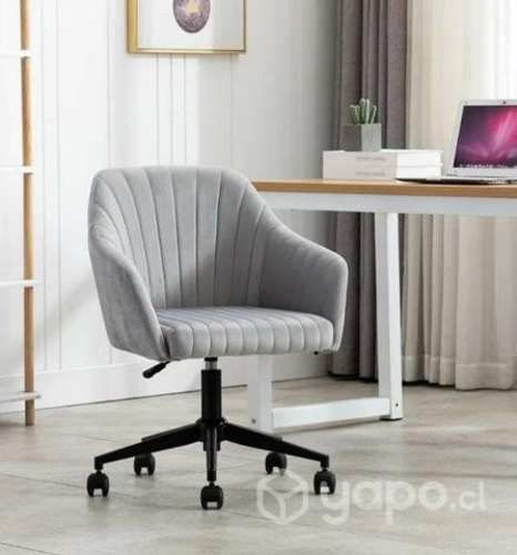 Silla escritorio terciopelo gris