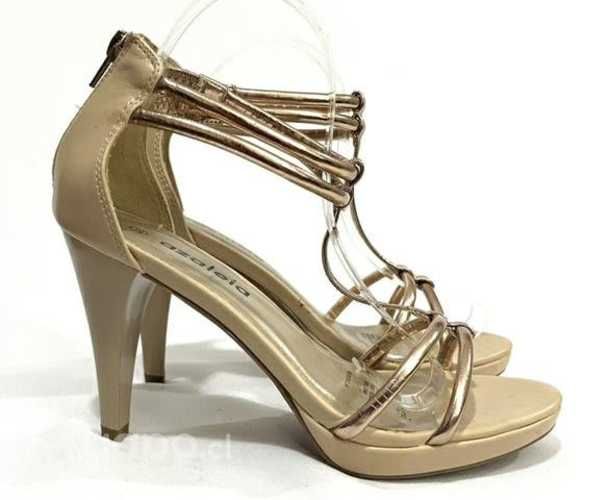 Chala Sintética Marca Azaleia N*38 Beige Y Dorada