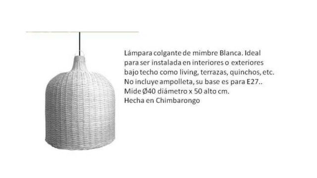 Lampara de mimbre de chimbarongo