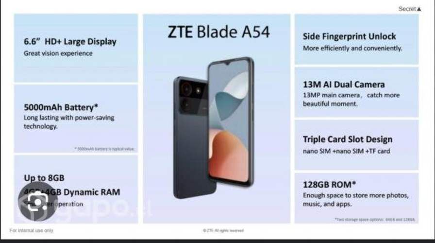 Celular ZTA Blade A54