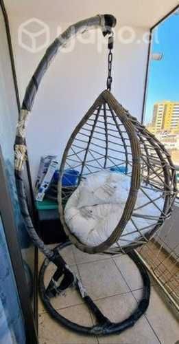 Silla colgante ratan ovalada terraza