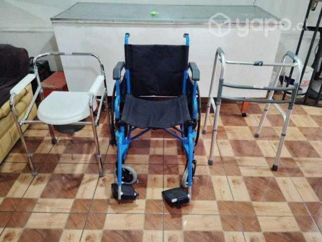 Silla de ruedas, baño portatil y burrito