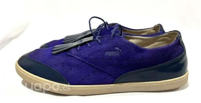 Zapatilla De Cuero Marca Puma N°39 Morado Y Azul