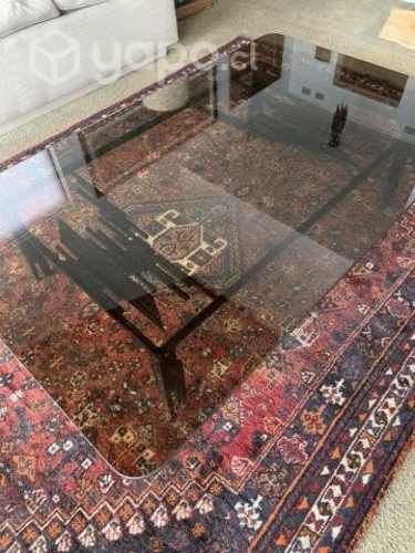 Mesa de centro de vidrio con base de fierro Vidrio
