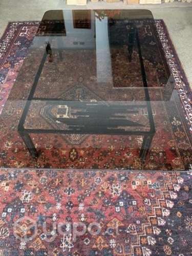 Mesa de centro de vidrio con base de fierro Vidrio