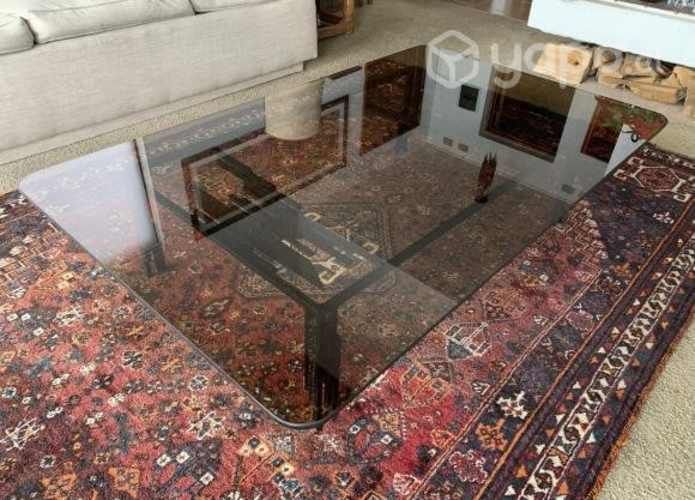 Mesa de centro de vidrio con base de fierro Vidrio