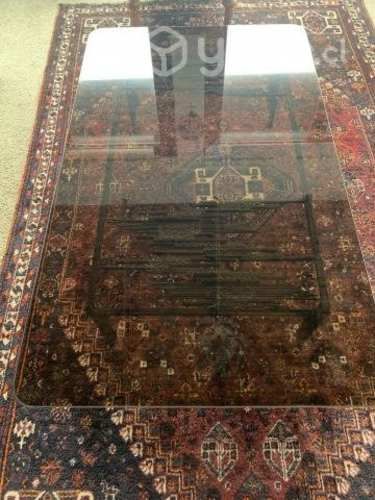 Mesa de centro de vidrio con base de fierro Vidrio