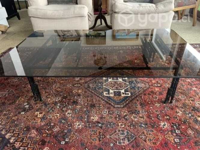 Mesa de centro de vidrio con base de fierro Vidrio