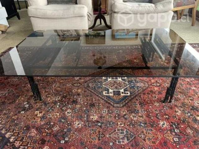 Mesa de centro de vidrio con base de fierro Vidrio