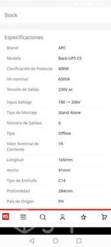 UPS marca APC modelo BACK-UPS CS 650VA