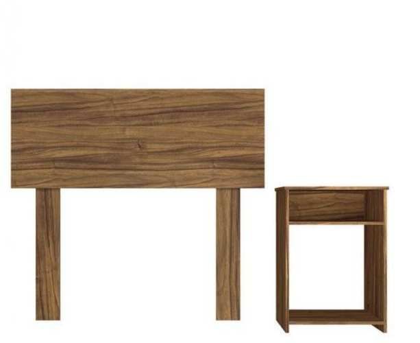 Respaldo 1,5 Plazas + Velador Casanova Nogal