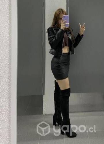 Botas largas negras Via Uno