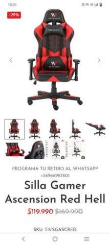Silla gamer modelo Sevenwin