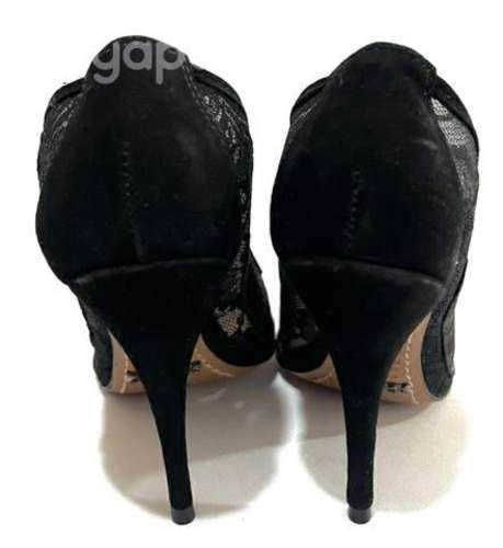 Zapato Taco Aguja Tela y Cuero Marca Schutz N*34