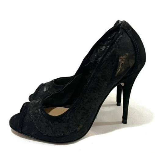 Zapato Taco Aguja Tela y Cuero Marca Schutz N*34