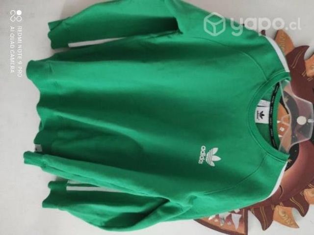 Poleron Adidas verde talla L nuevo sin uso unisex
