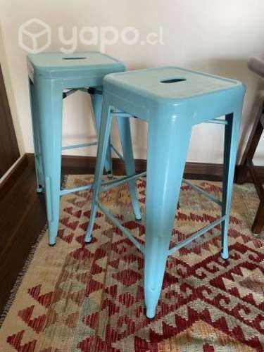 Taburete Medio 67 Tolix Celeste