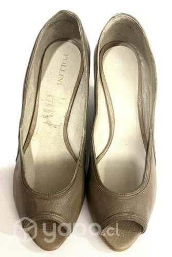 Zapato de Cuero Marca Pollini N*39 Café Claro