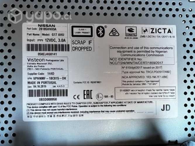 Radio ORIGINAL Nissan Qashqai J11 2019-21