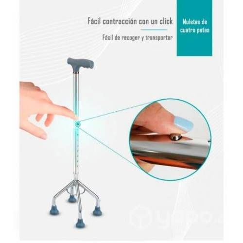 Bastón De Cuatro Patas Con Agarre En T Cuadruple E